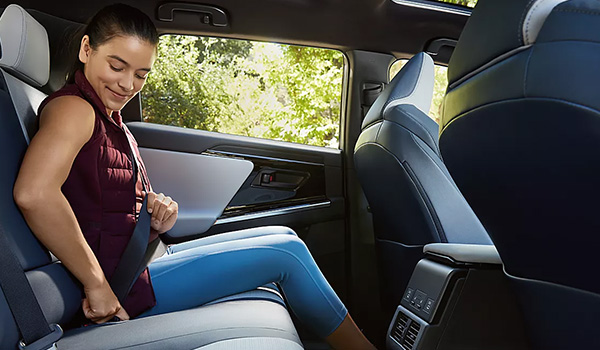 Girl sititing in Subaru