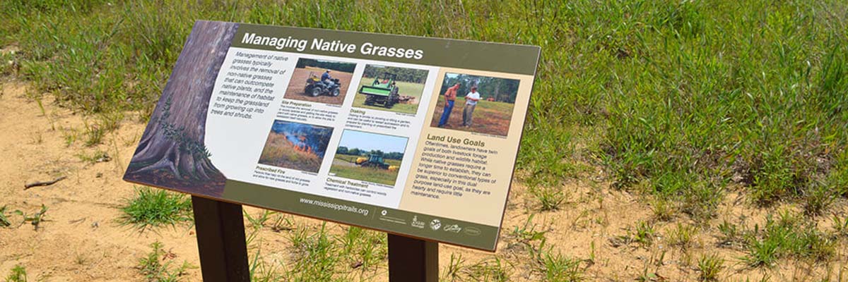 Managing Native Grasses prairie signage
