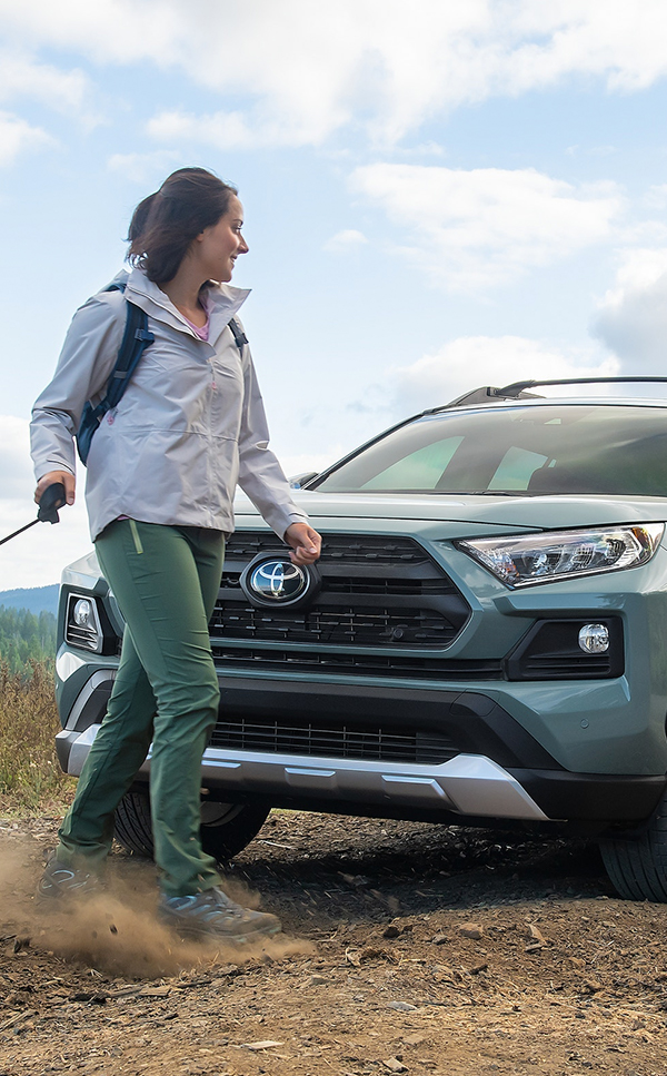 Friends getting out of Toyota RAV4