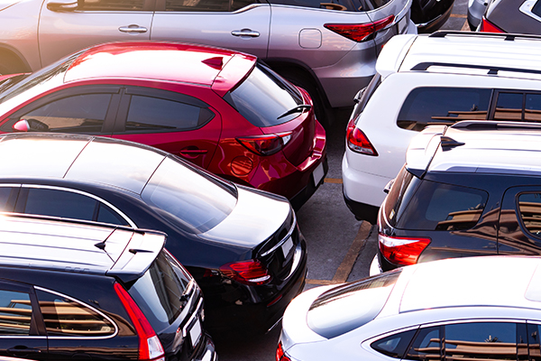 Cars in a dealership