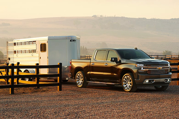 Chevy Silverado towing a trailer