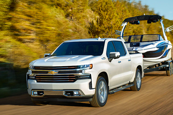 Chevy Silverado 1500 towing a boat