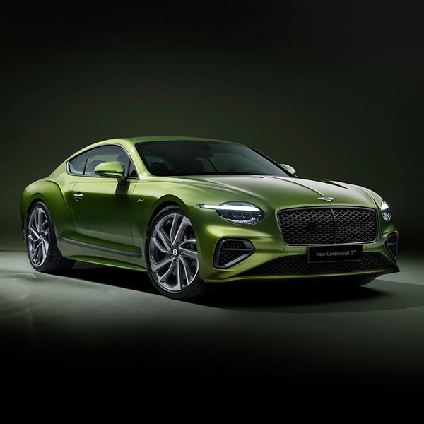 Front 3/4 shot of the Bentley Continental GT parked