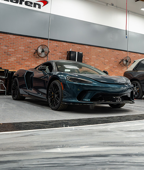 3/4 front view of a McLaren