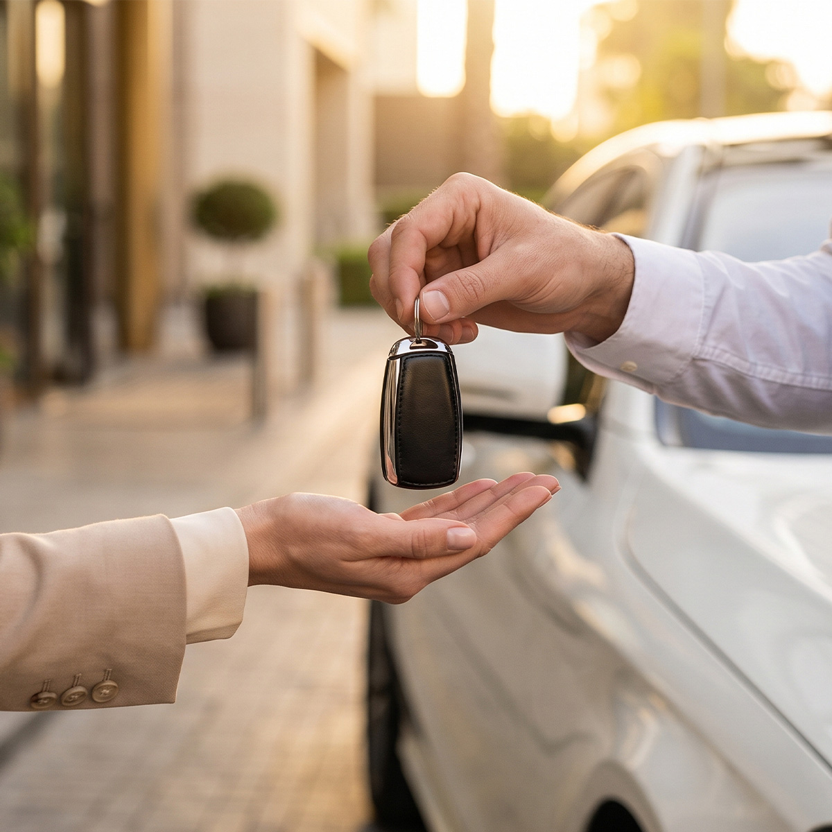Person handing over keys