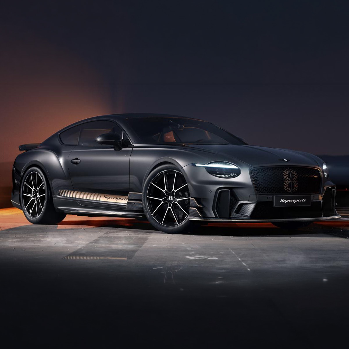 Luxury car in a modern studio setting