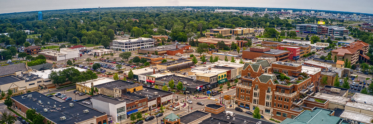 Ariel view of Saginaw, MI