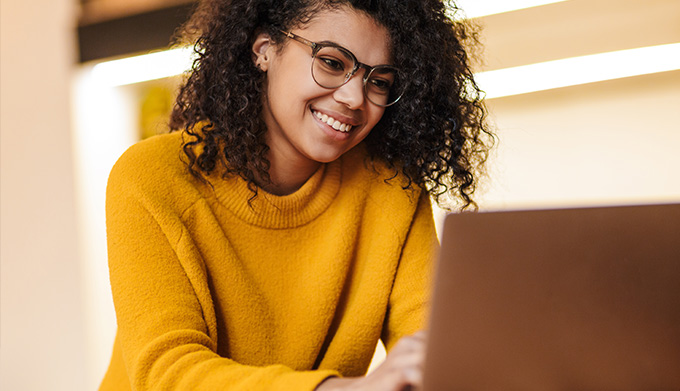 Woman on a computer