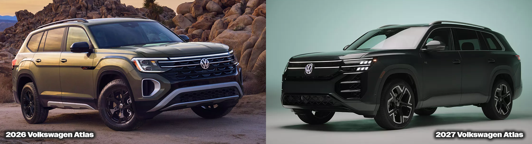 Left: 2026 VW Atlas; Right: 2027 VW Atlas