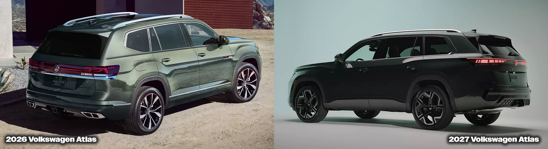 Left: 2026 VW Atlas; Right: 2027 VW Atlas