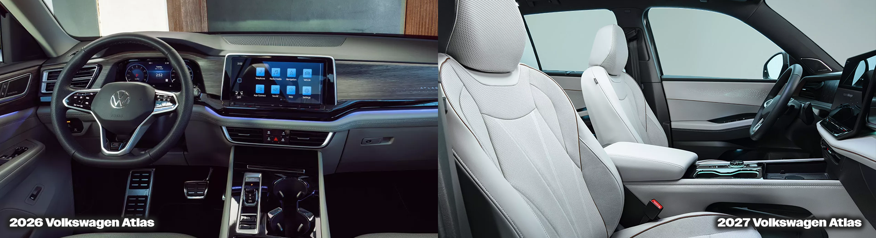 Left: 2026 VW Atlas; Right: 2027 VW Atlas
