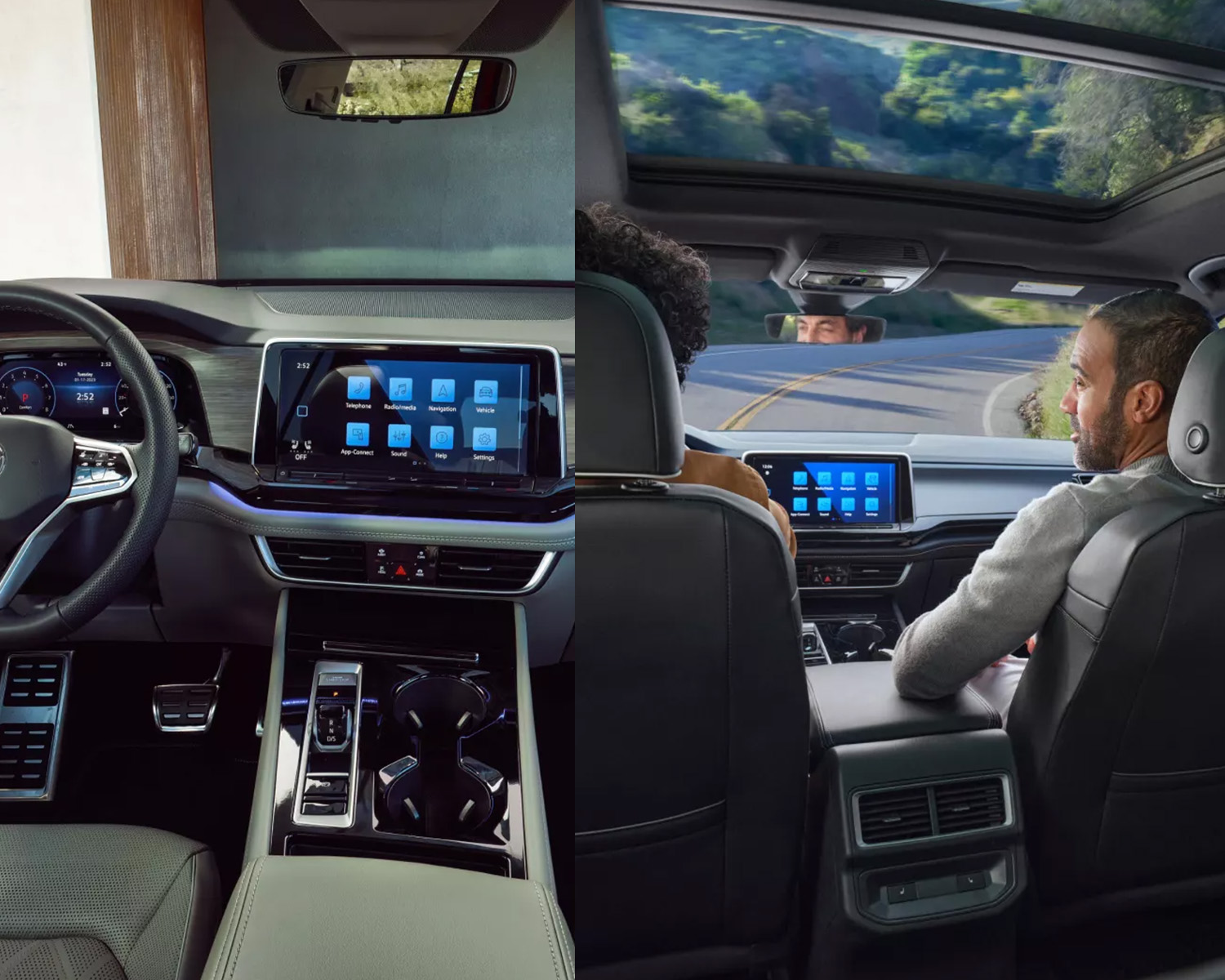 Interior images of the Volkswagen Atlas and Atlas Cross Sport