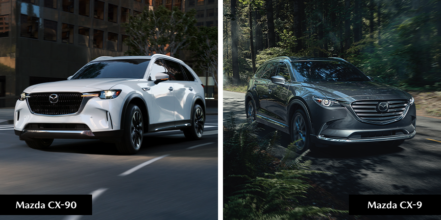Left: 2024 Mazda CX-90; Right: 2023 Mazda CX-9.