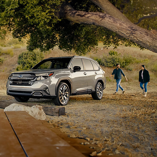 Shot of 2025 Subaru Forester parked underneath tree