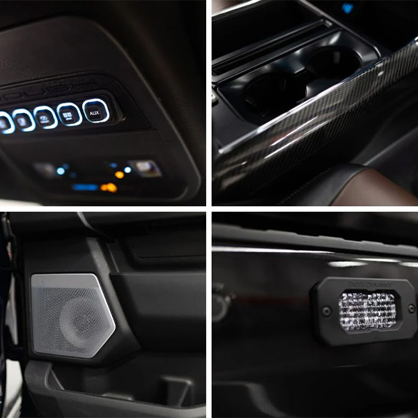 Interior detail shots of Roush F-150