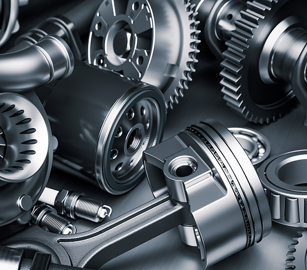 Up close shot of vehicle parts