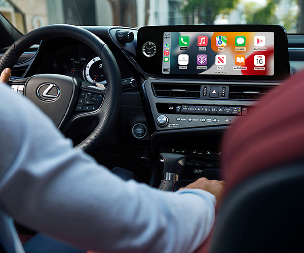 Interior of the Lexus ES F SPORT shown with Black NuLuxe.