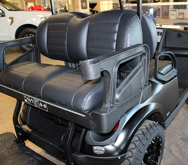 Back view of golf cart
