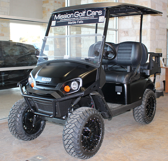 Front view of golf cart