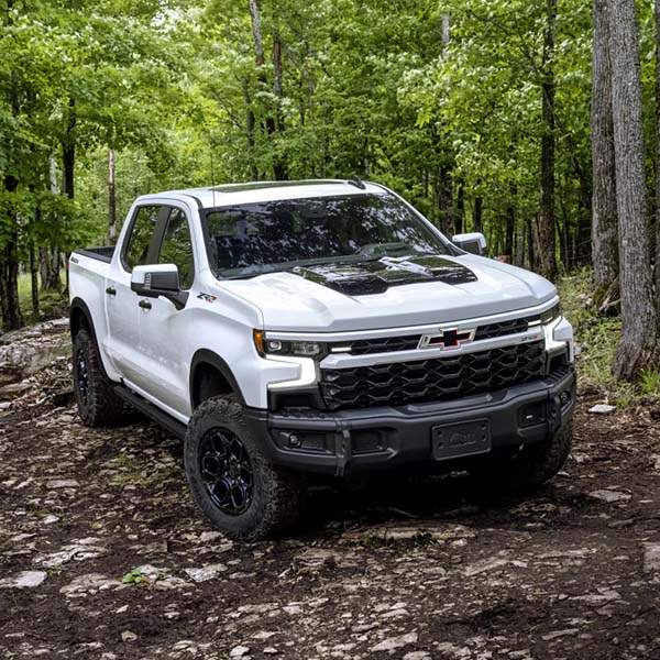 Chevrolet Silverado in the forrest