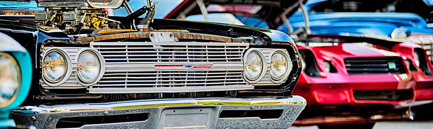 Car Show with close up on a car