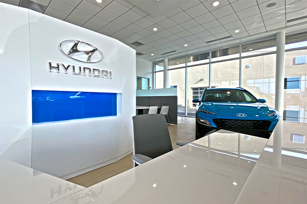 Interior shots of renovated Joe Holland Hyundai dealership